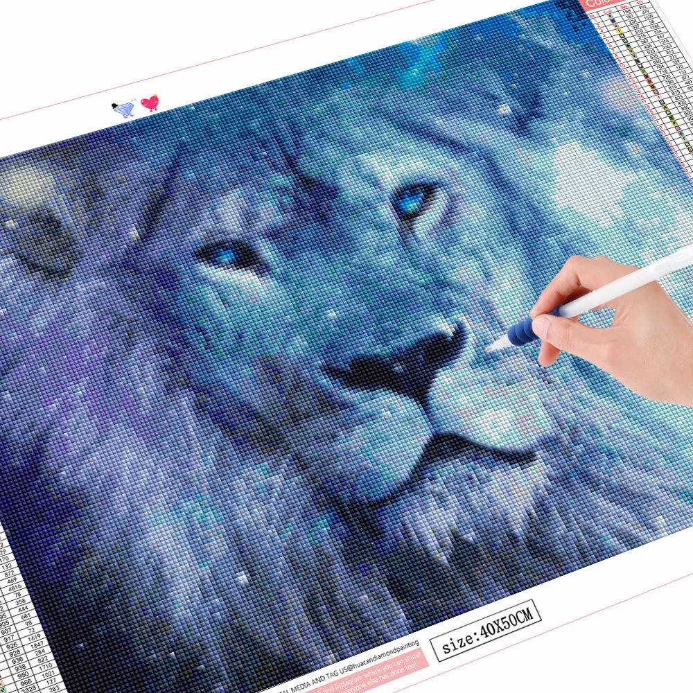 Volle quadratische/runde Diamantmalerei Tier Löwe Strasssteine ​​5D DIY Diamantstickerei Verkauf Sternenhimmel Mosaik Wandkunst