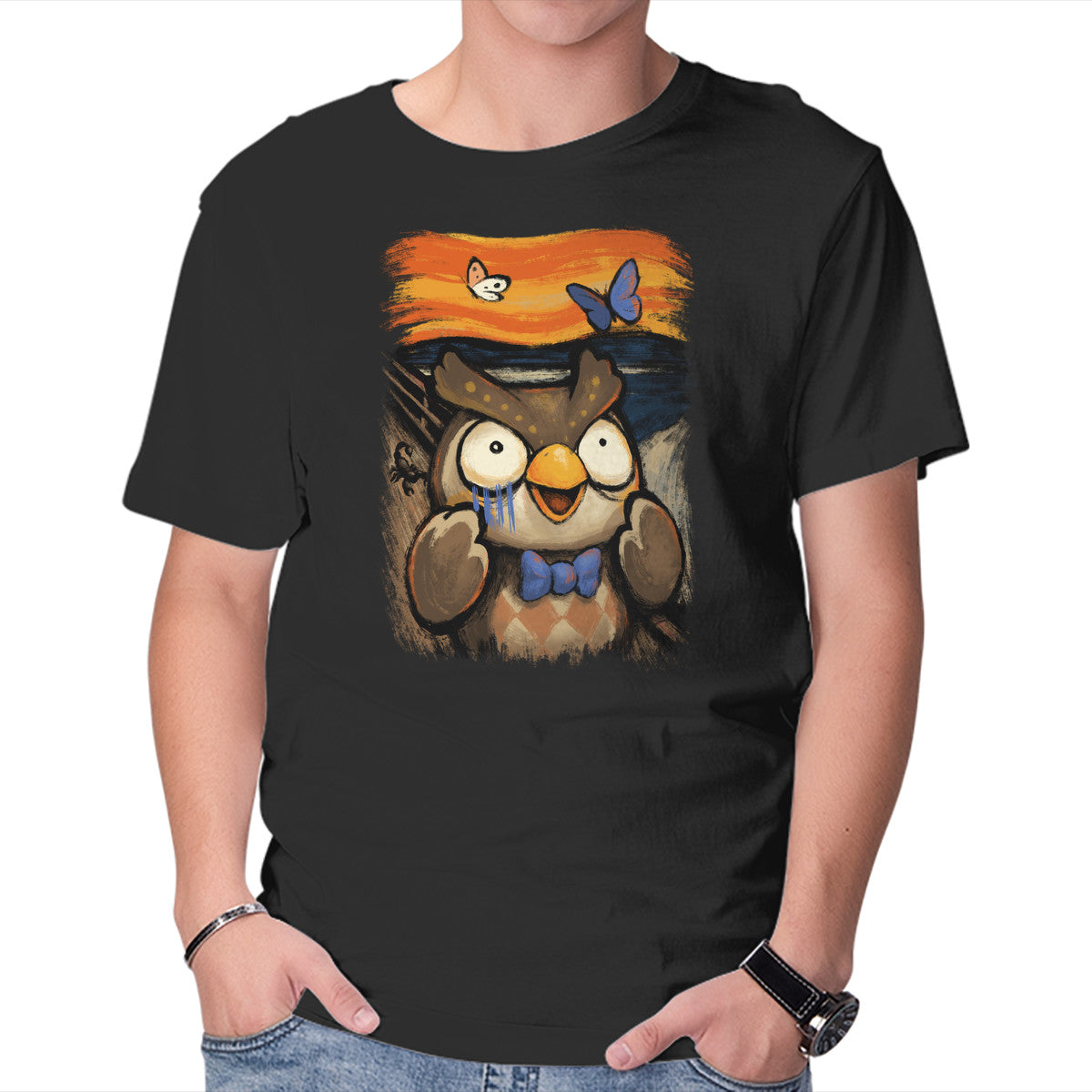 Unisex Crew Neck T-Shirt Scream Island Graphic Short Sleeve Casual Tee S
