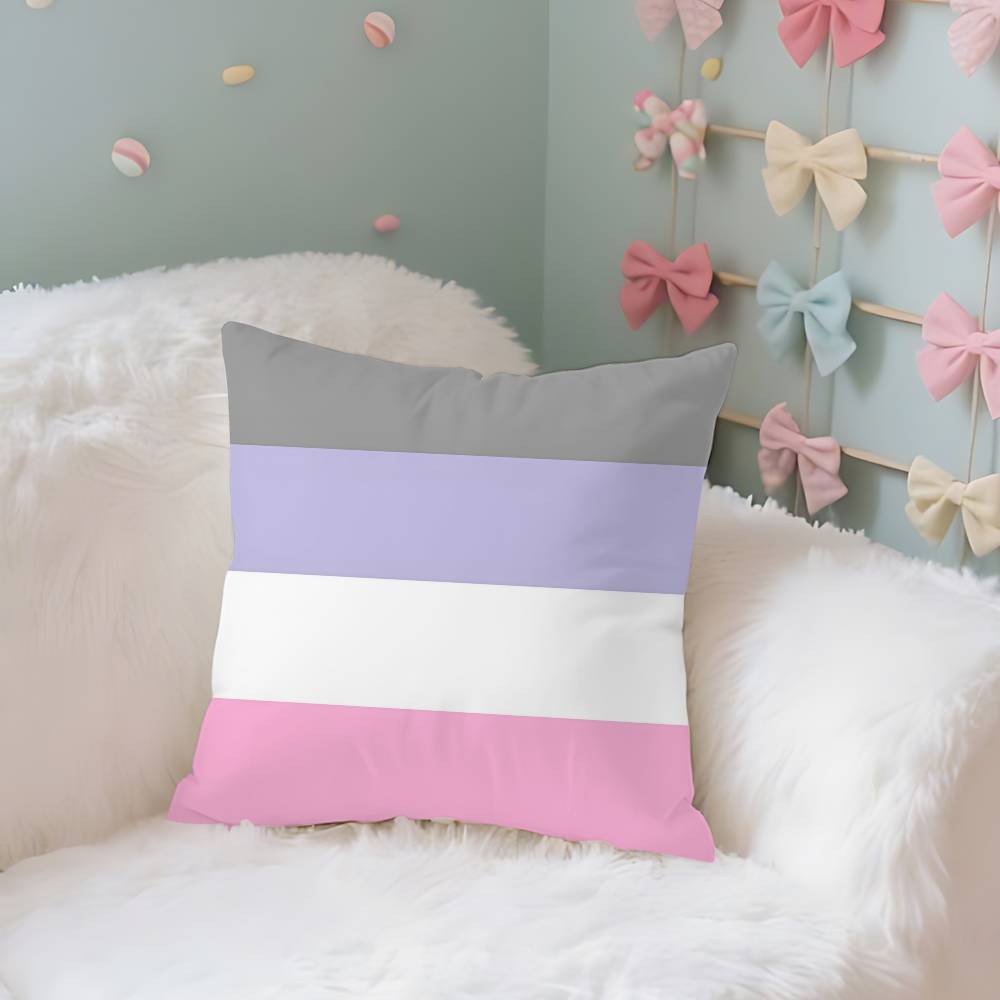 

LGBT Rainbow Flag Pillow Case Throw Pillow Cover Nordic Vintage Style Cushion Covers Home Living Room Sofa Couch Seat 40x40 cm