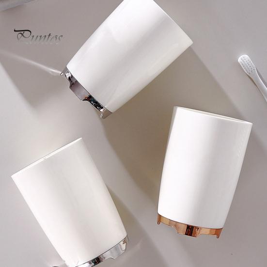 Bathroom Tumbler 300ml Toothbrush Cup Large Capacity Electroplating Thickened Letter Toothpaste Pattern Wide Caliber Household Holder for Home