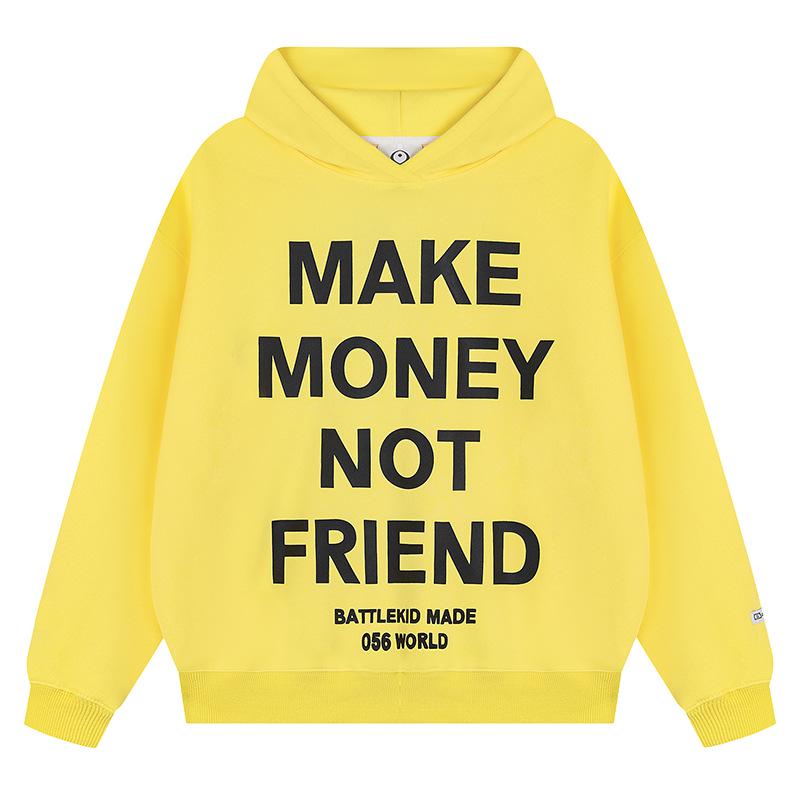 

YPRS Men s Oversized Yellow Hoodie with Large Letter Print Extra Large