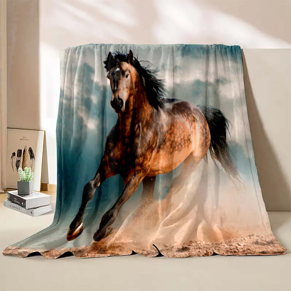 6 Größen Pferdedruck Decke Warm Weich und Bequem Heim Reise Decke Büro Sofa Bettwäsche Abdeckung Decke Geschenk