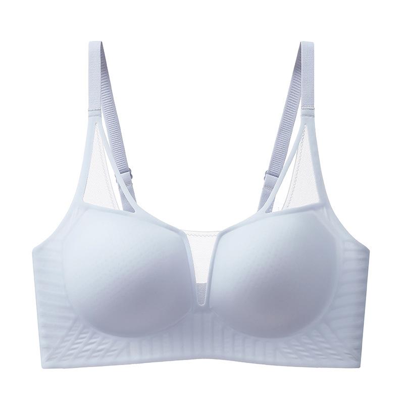 Deep V-shaped Mesh Bra Women's Thin Seamless Underwear Breathable Bra Sexy Bra Push Up Bra
