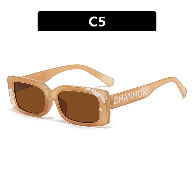 High Quality Printed letters small frame square sunglasses new retro sunglasses ladies Korean trend sunglasses fashion wear street shooting