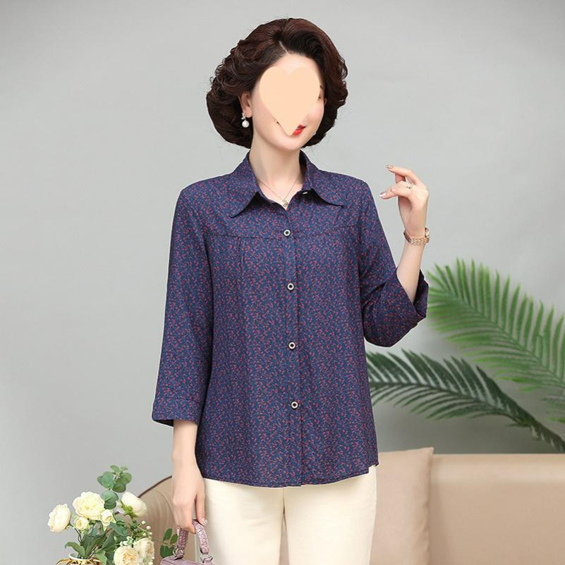 Autumn Shirt Clothes Mother 9-point Sleeve Thin Jacket Fashion Shirt Women