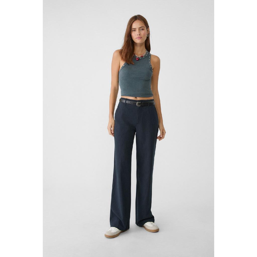 Straight Fit Fabric Pants