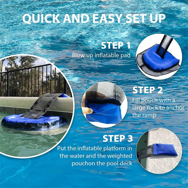 Schwimmbad-Fluchtnetz für Kleintiere. Retten Sie Schwimmbad-Tierfluchtkanal, Frosch-Fluchtrutsche, Fluchtnetz