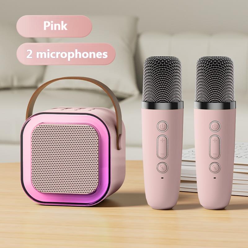 New Home Karaoke Machine Portable Bluetooth 5.3 PA Powerful Bass Speaker System with 2 Wireless Microphones Home Family Singing