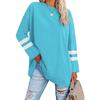 2022 Women's Loose Color Block T-Shirt with Drop Shoulder Sleeves and Round Neck