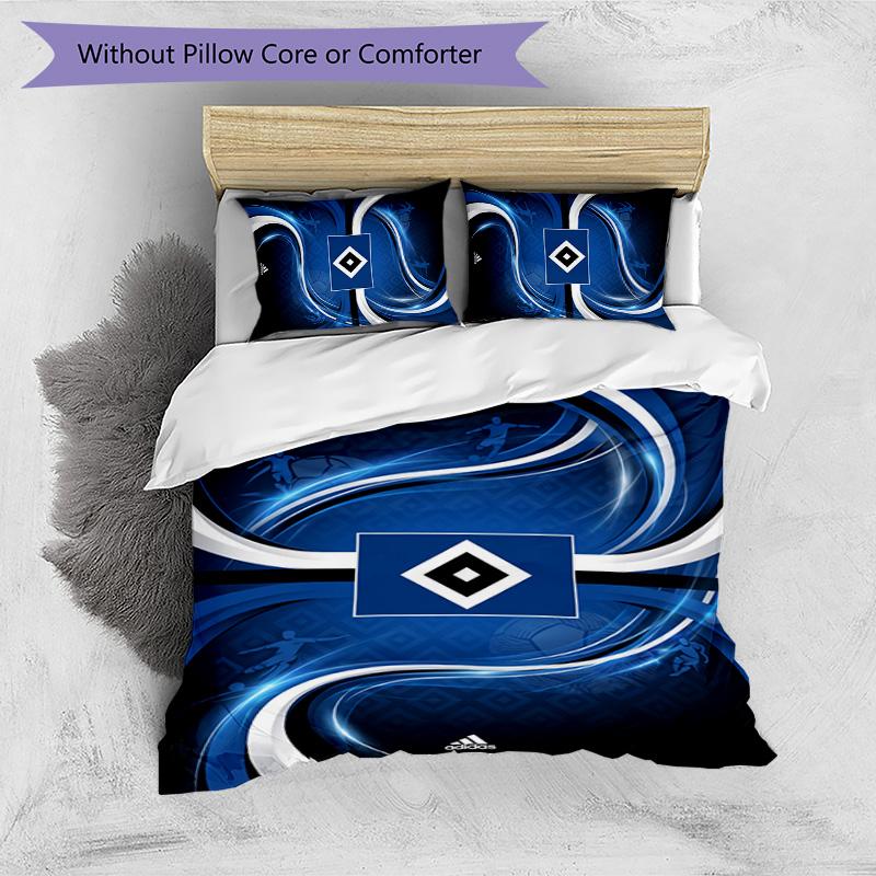 Set Lenzuola Stampato Calcio Hamburger SV 3 Pezzi, Comodo Set Copripiumino per Camera da Letto Amico della Pelle