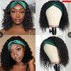 Headscarf Wig European and American Women's Wig African Fashion Explosion Black Small Curl Headband Wig Chemical Fiber Headgear