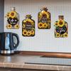 4 Pcs Sunflower Kitchen Wall Stickers, Suitable for Dining Room and Home Decoration, Inspirational English Phrases