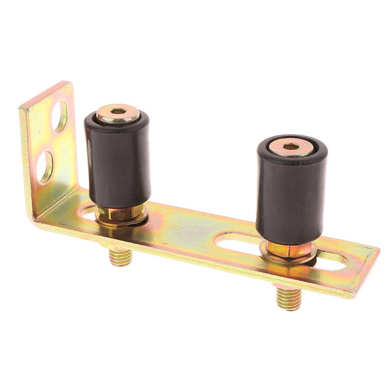 1Set Guide Wheel Patio Door Track Guide Rollers Sliding Door Guide Rollers With L-Pillar Bracket Adjustable Double Nylon Rollers