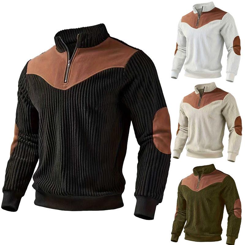 Heavy Fried Flower Men's Sweatshirt Foreign Trade Stand Collar Loose Shoulder Sleeves Men's Sweatshirt