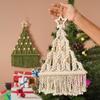 Tassel Christmas Tree Macrame Tapestry Woven Cotton Rope Tapestry Wall Hanging Pendant  Dorm Room