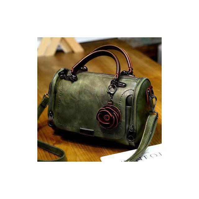 

Женская универсальная сумка кроссбоди Boston из мягкой кожи с модным цветочным дизайном темно-зеленого