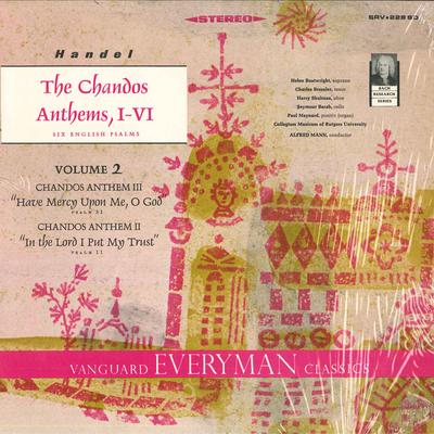 LP Record GEORG FRIEDRICH H?NDEL ; THE COLLEG - The Chandos Anthems, I-VI, Volume 2 SRV228SD Vanguard 1966 US Classical Used