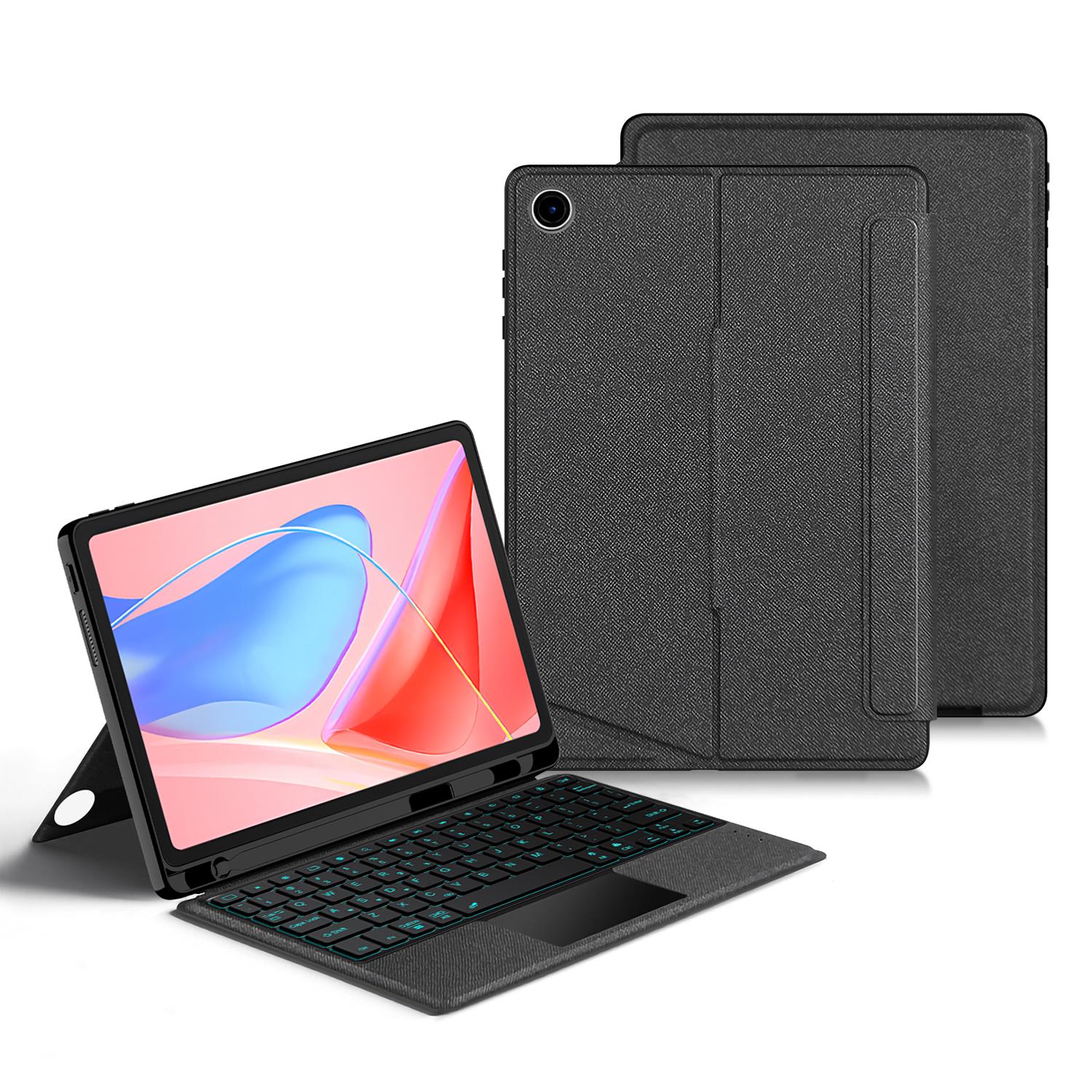 

For Lenovo Tab 10.1 (2025) TB311XU2/Zhaoyang K10C Leather Case+Bluetooth-Compatible Keyboard with Backlight Trackpad A