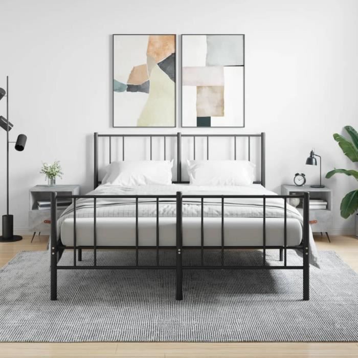 VidaXL Tables de chevet 2pcs gris béton 40x35x47,5cm bois d’ingénierie 827381
