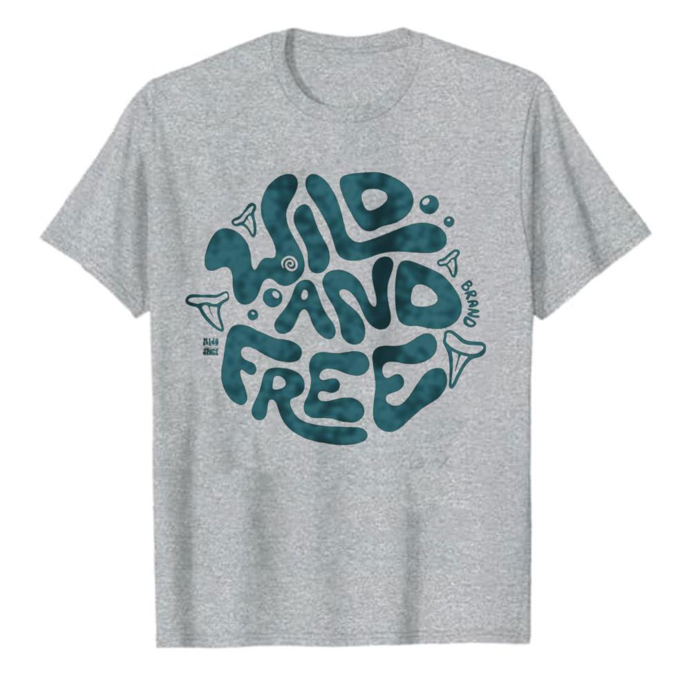 Wild And Free Graphic Tshirt Unisex Cotton Crew Neck Short Sleeve Retro Aesthetic Beach Surf Streetwear Gift Oversized T Shirt