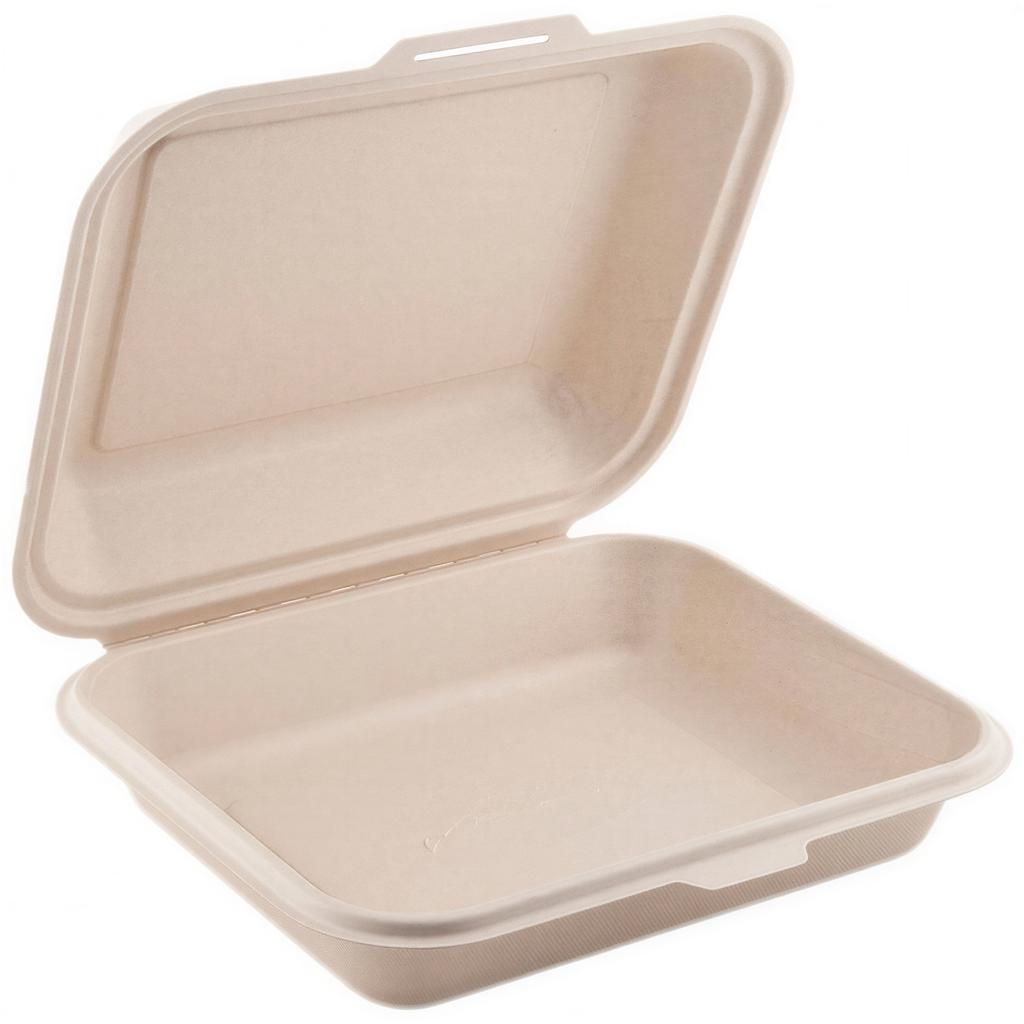 Menubox Z Trzciny Cukrowej Niedzielony, Dwuwarstwowy 1500 Ml, 24,1 X 21 X 4 Cm 50 Szt.