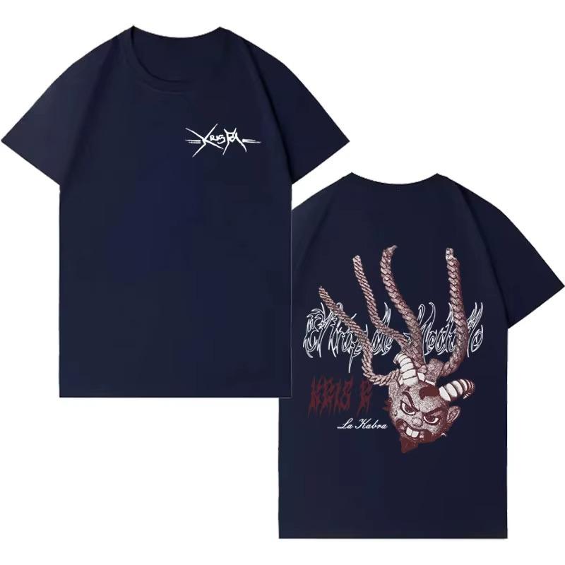 Rapper Kris R New Album Mens T Shirt Mens Aesthetic Clothing Quality Cotton Hip Hop Casual 2026 Spring Summer Short Sleeve Top
