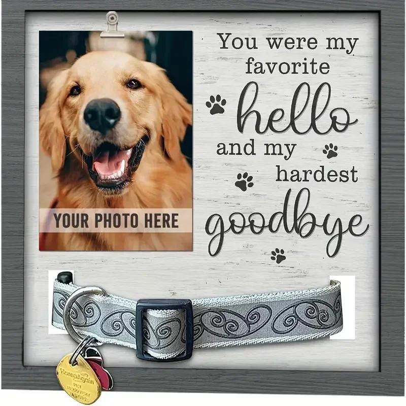 Pet Photo Frame, Memorial For Cat Or Dog's Death, Pet Loss Sign Frame Dog Death Gift Wood Sign Pet Photo Frame