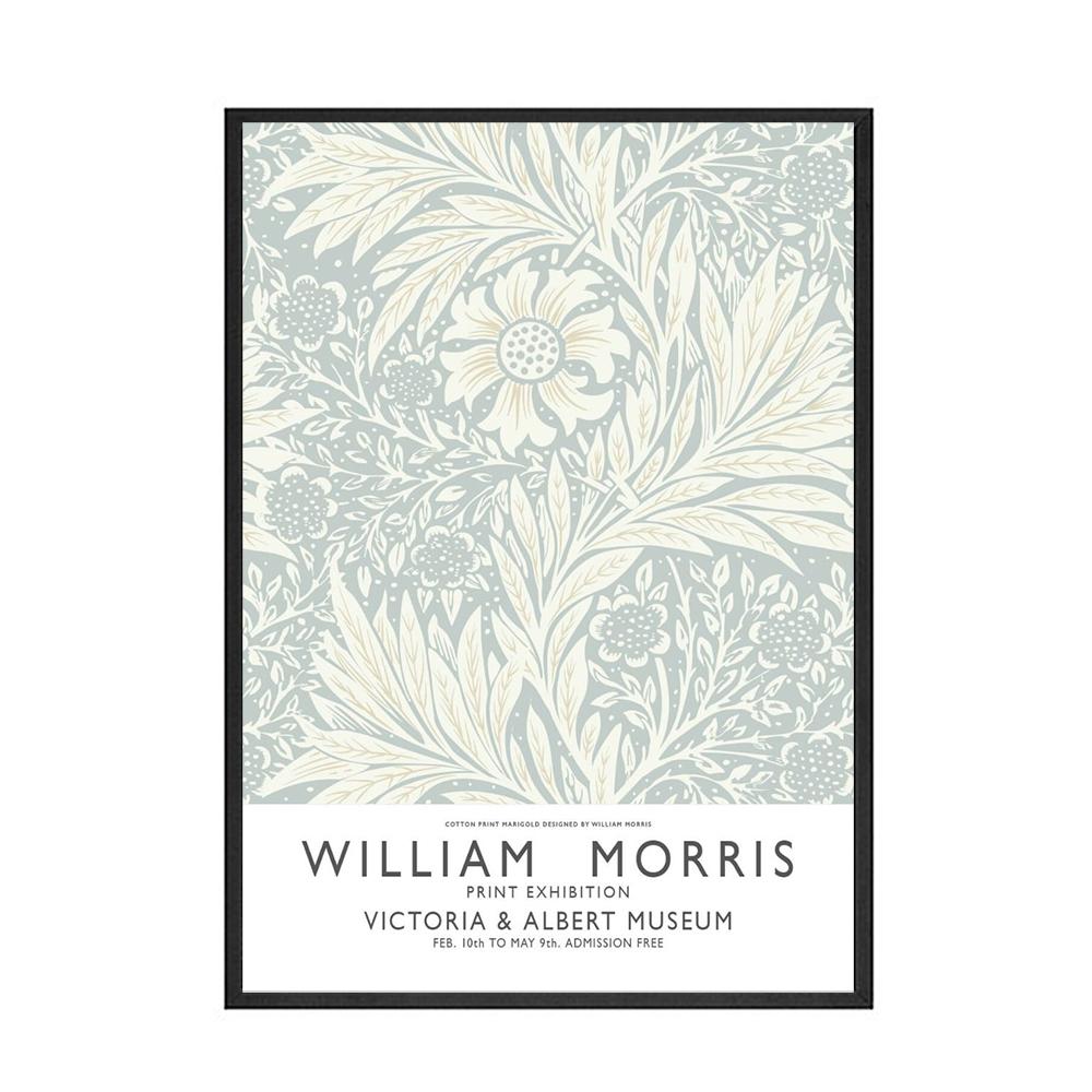 Nordic William Morris Poster Print Abstract Plant Canvas Painting Marigold Larkspur Wall Art Pictures For Living Room Home Decor