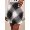 Women's High Waist Plaid Wool Blend Mini Skirt A-Line Casual Fall Winter Vintage Flowy Soft Skirt Outfits Women's Above Knee Length Work Short Skirts
