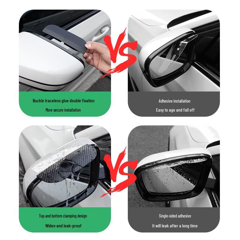 Rainproof Rearview Mirror Shield & Reflective Rain Eyebrow for Cars