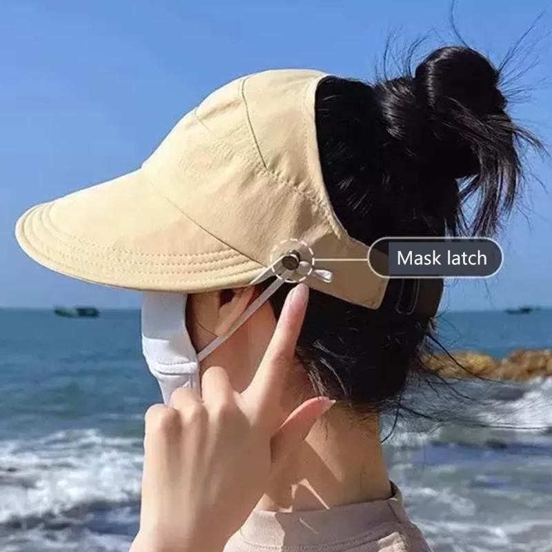 Breathable Ponytail Hat Women's Sunscreen Hat Adjustable Portable Sun Hat for Running Golf Beach