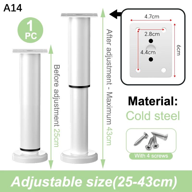Heavy-Duty Adjustable Height Bed Frame Support Legs Furniture Support Columns Universal for Bed Sofa Cabinet Dresser Table