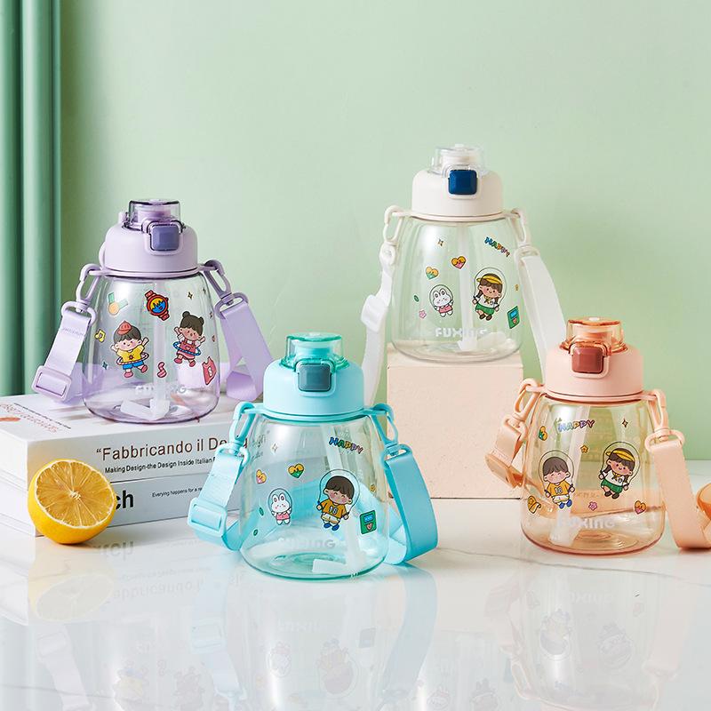 New High-value Pot-bellied Cup, Large Capacity, Simple and Cute, Children's Water Bottle, Straw Cup, Girls' Water Cup, High Temperature Resistance