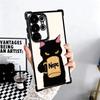 Black Cat Cartoon Cute Plating Phone Case For Samsung Galaxy S24 S25 FE S26 Edge S23 Ultra S22 S21 Plus S20 Anti-Fall Airabag Co