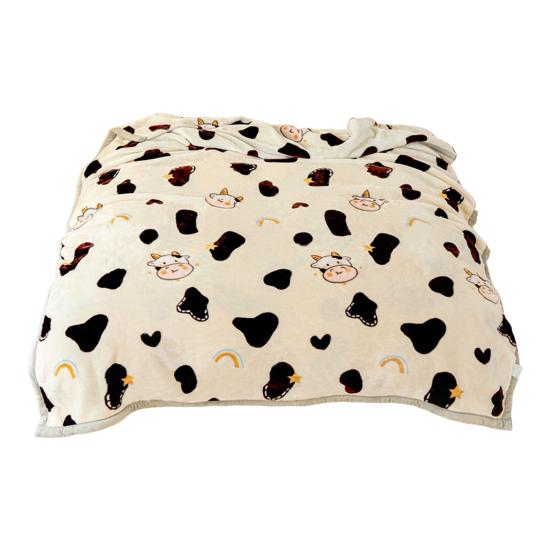 Flannel Blanket Thickened Floral Printing Double-layered Warmth Retention Easy Care Machine Washable Maximum Comfort Reversible Extra Large Blanket