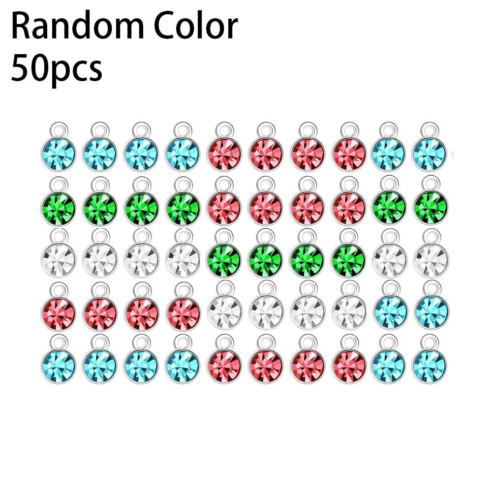 20/50/100pcs Jewelry Pendant Birthstone Earrings Flower Shining Pendant Bracelet Shining Birthstone Enamel Jewelry Earring Accessories