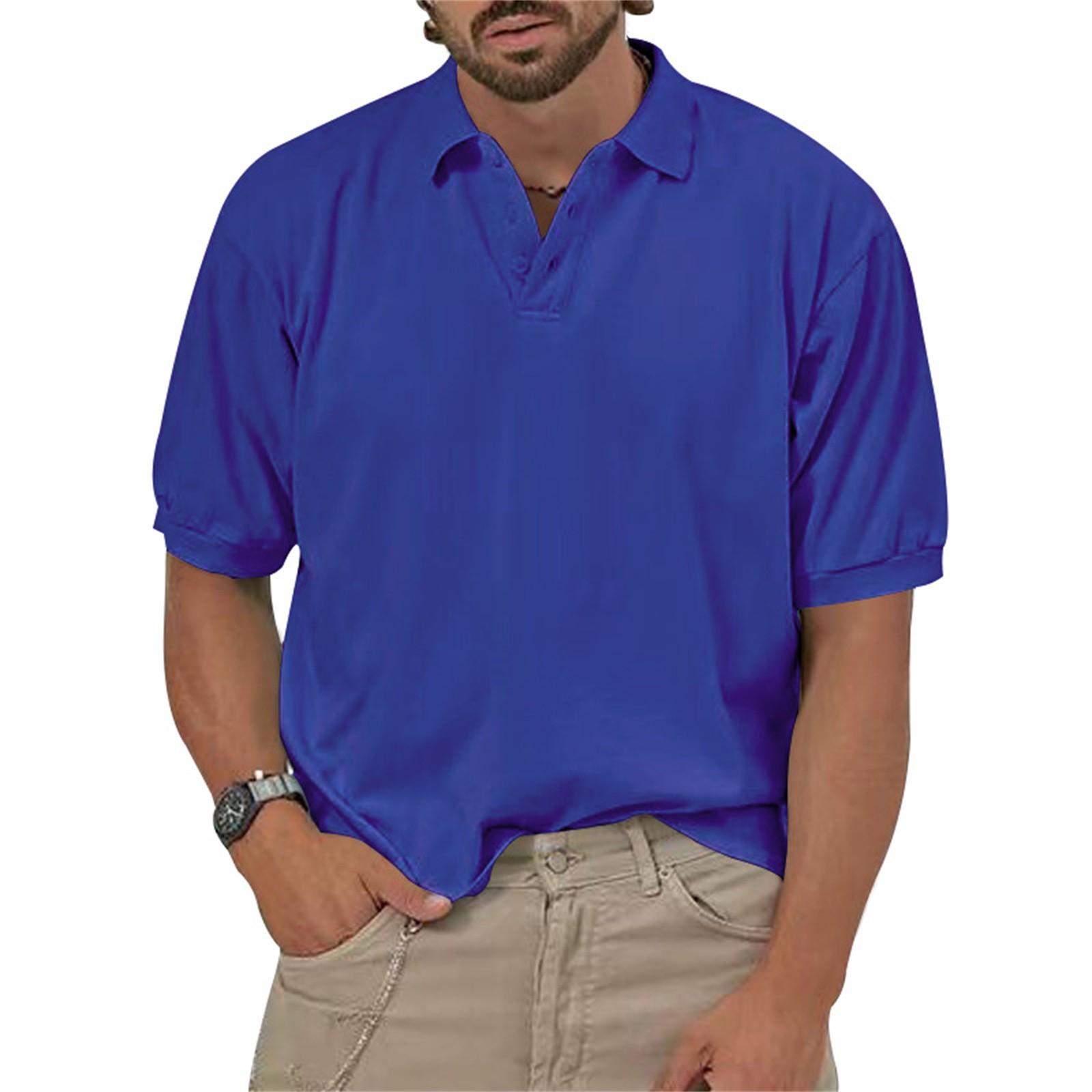 Men s Short Sleeve Shirt Casual Lapel Color Short Sleeve Men s Wear M