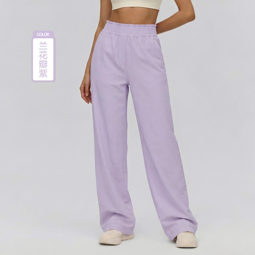 Pilates Loose Sports Trousers Women's Drape Light and Breathable Casual Trousers High-end Comfortable Training Straight Wide-leg Trousers