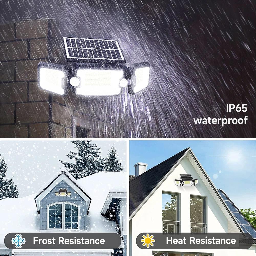 305 LED Solar Light Outdoor Dual Induction PIR Motion Sensor Waterproof Solar Power Wall Lamp Country House Courtyard Lights
