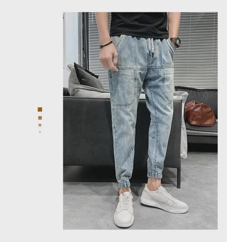 Erkekler İçin Trend Kore Tarzı Dar Harem Pantolon - Rahat Sonbahar Dokuz Noktalı Bol Kesim Pantolon