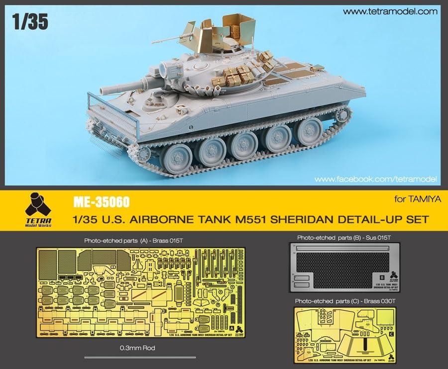 Tetra Model ME Series US M551 Sheridan Airborne Tank T Plastic Model Parts ME3560 1/35 (for Company)