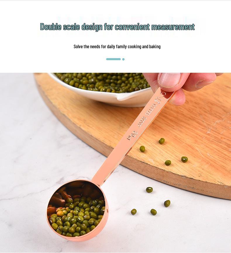 Stainless Steel Long Handle Measuring Spoon Set: 30ml Coffee, 15ml Milk/Fruit Powder - Perfect Baking Tool