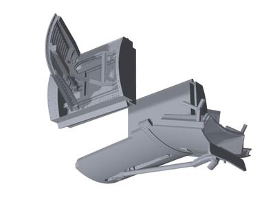 Modelink Japan Air Brake Drag Chute Door 3D Printed Parts for Plastic Model Kit M72039 1/72 F-104 & (Airplane)