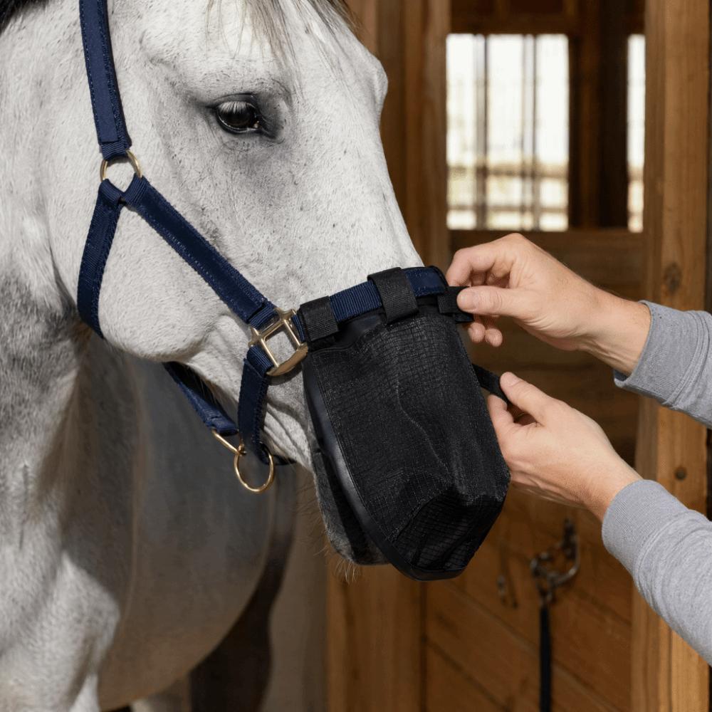 Lightweight Design Horse Nose Fly Mask Adjustable Size Mesh Fly Mask Cover  Outdoor Horse Use