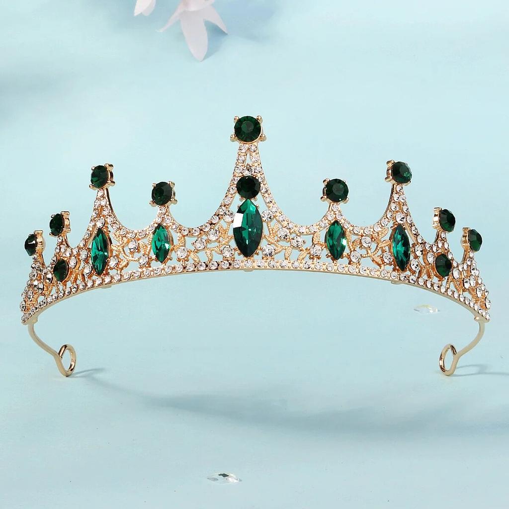 Black Big Rhinestone Crystal Rhinestone Party Wedding Hair Jewelry Accessories Birthday Tiaras Halloween Crown Women