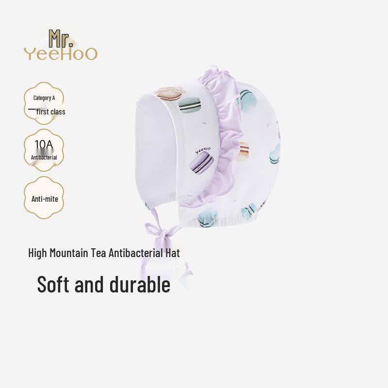YEEHOO Little Tea Soft Baby All-Season Anti-bacterial Tie-Strap Hat 38cm