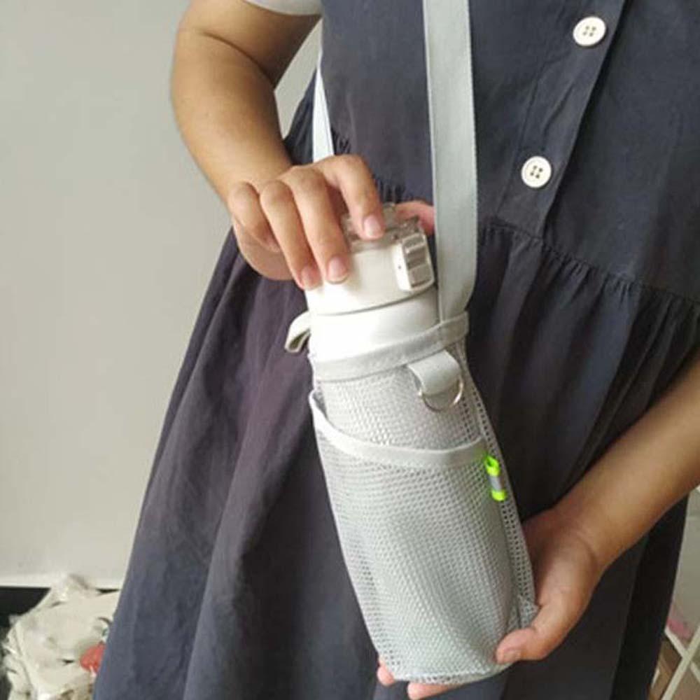 

Large Capacity Mesh Crossbody Bucket Bag Transparent Breathable Cup Bag Travel білий