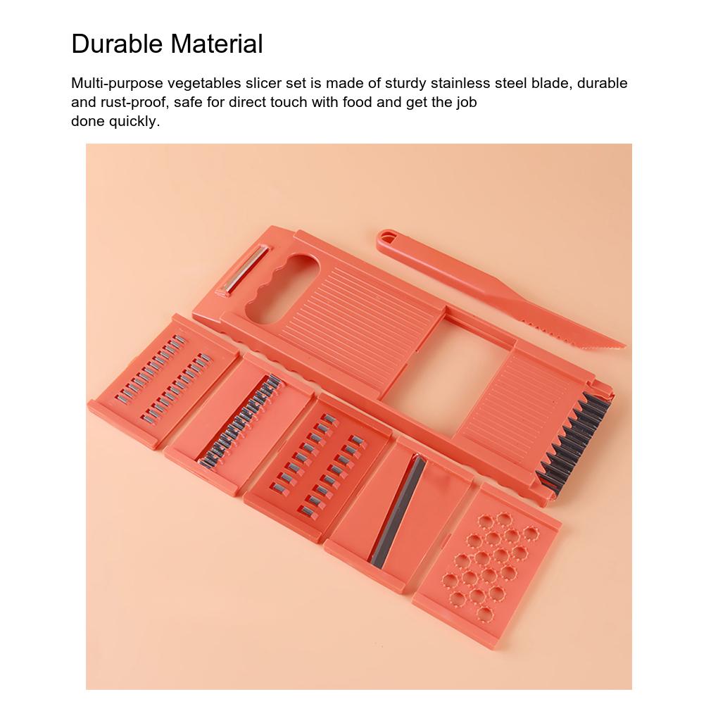 Vegetable Dicer Tools Onion Peelers Slicer Set Stainless Steel Grater Handheld Gadgets Adjustable Accessories Tool