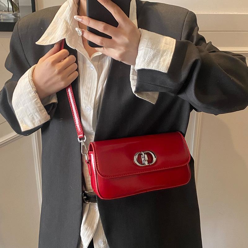 New Women's Bag Trend Versatile Fashion Trend Lock Chain Small Square Bag Single Shoulder Oblique Span Bag