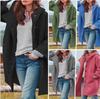 Manteau d'automne à capuche mi-long pour femme - Boutonnage simple, multicolore et multitailles, style décontracté (2026)